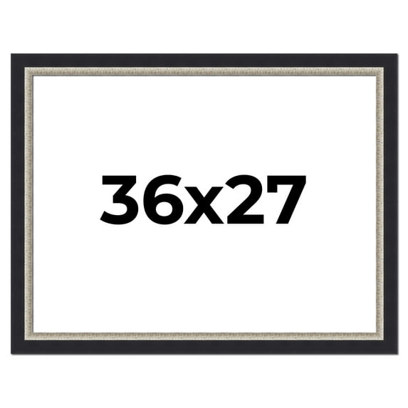 36x27 Frame Black Real Wood Picture Frame Width 2.25 Inches | Interior Frame Depth 0.5 Inches |