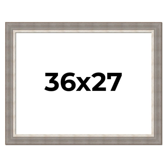 36x27 Frame Grey Real Wood Picture Frame Width 2.75 Inches | Interior Frame Depth 0.5 Inches |
