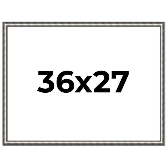 36x27 Frame Silver Real Wood Picture Frame Width 1.125 Inches | Interior Frame Depth 0.5 Inches |