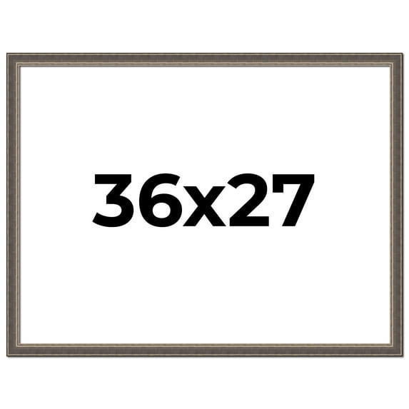 36x27 Frame Silver Real Wood Picture Frame Width 1.25 Inches | Interior Frame Depth 0.5 Inches |