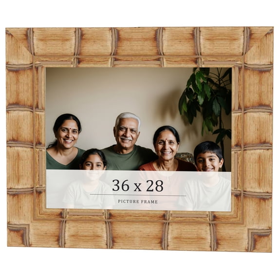36x28 Frame Beige Real Wood Picture Frame Width 3 inches | Interior Frame Depth 0.5 inches |