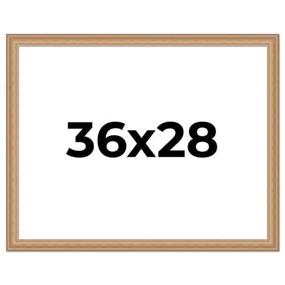 36x28 Frame Charleston Honey Brown Solid Wood Picture Frame Width 1.75 Inches | Interior Depth 0.5