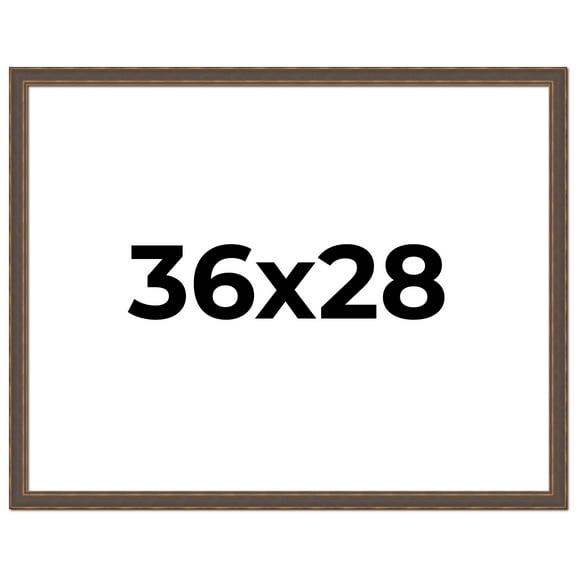 36x28 Frame Golden Caramel Solid Wood Bronze Picture Frame | 1.25 Inch Moulding Width | 0.5 Inch