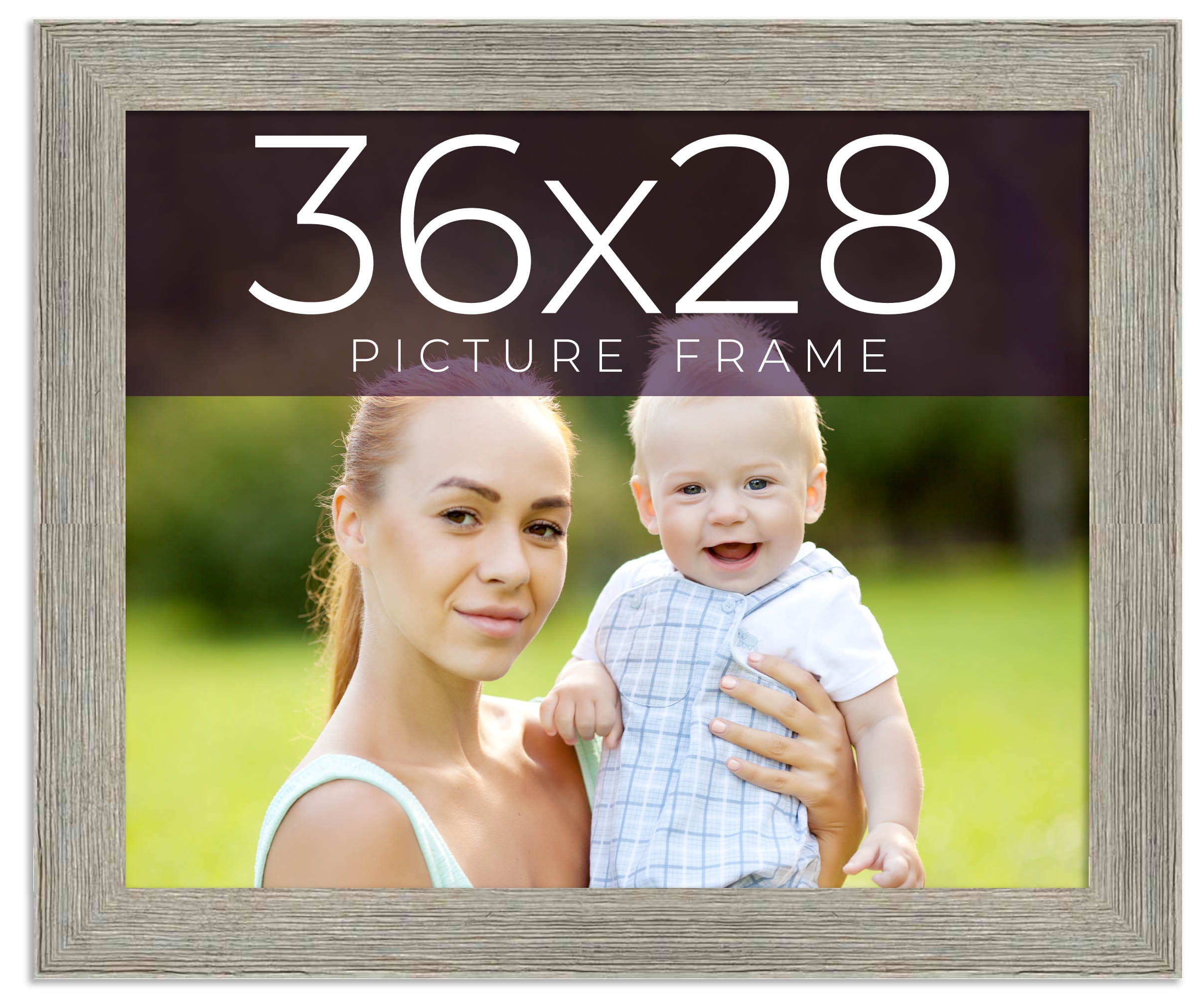 36x28 Frame Grey Real Wood Picture Frame Width 1.5 Inches | Interior ...
