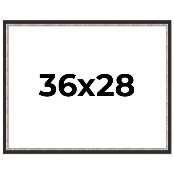 36x28 Frame Silver Real Wood Picture Frame Width 1.25 Inches | Interior Frame Depth 0.75 Inches |