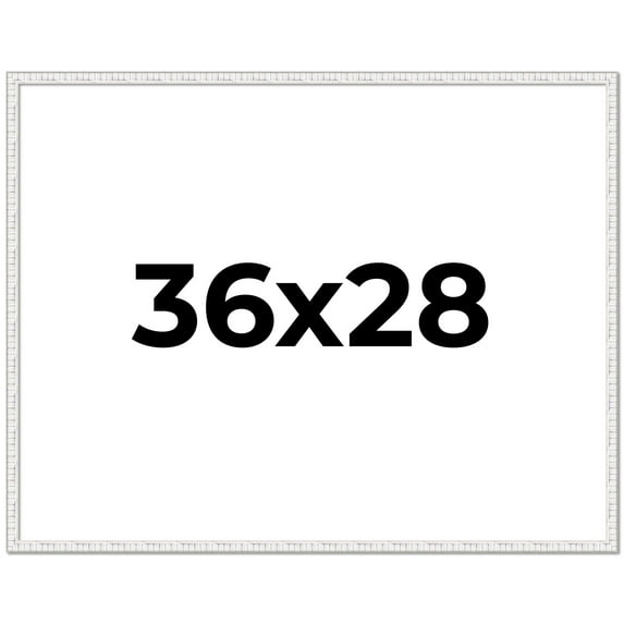 36x28 Frame White Scuffed Rustic Solid Wood Picture Frame | 0.75 Inch Moulding Width| Includes UV