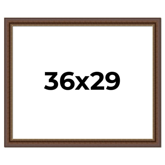 36x29 Copper and Brown Real Wood Picture Frame Width 2 inches | Interior Frame Depth 0.5 inches |