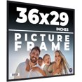 thumbnail image 1 of 36x29 Frame Black Real Wood Picture Frame Width 0.75 inches | Interior Frame Depth 0.5 inches |, 1 of 8