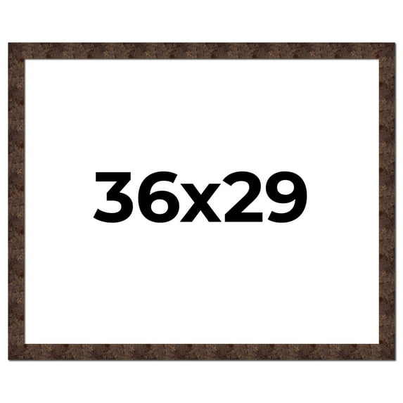 36x29 Frame Brown Burl Real Wood Picture Frame Width 1.625 Inches | Interior Frame Depth 0.5 Inches