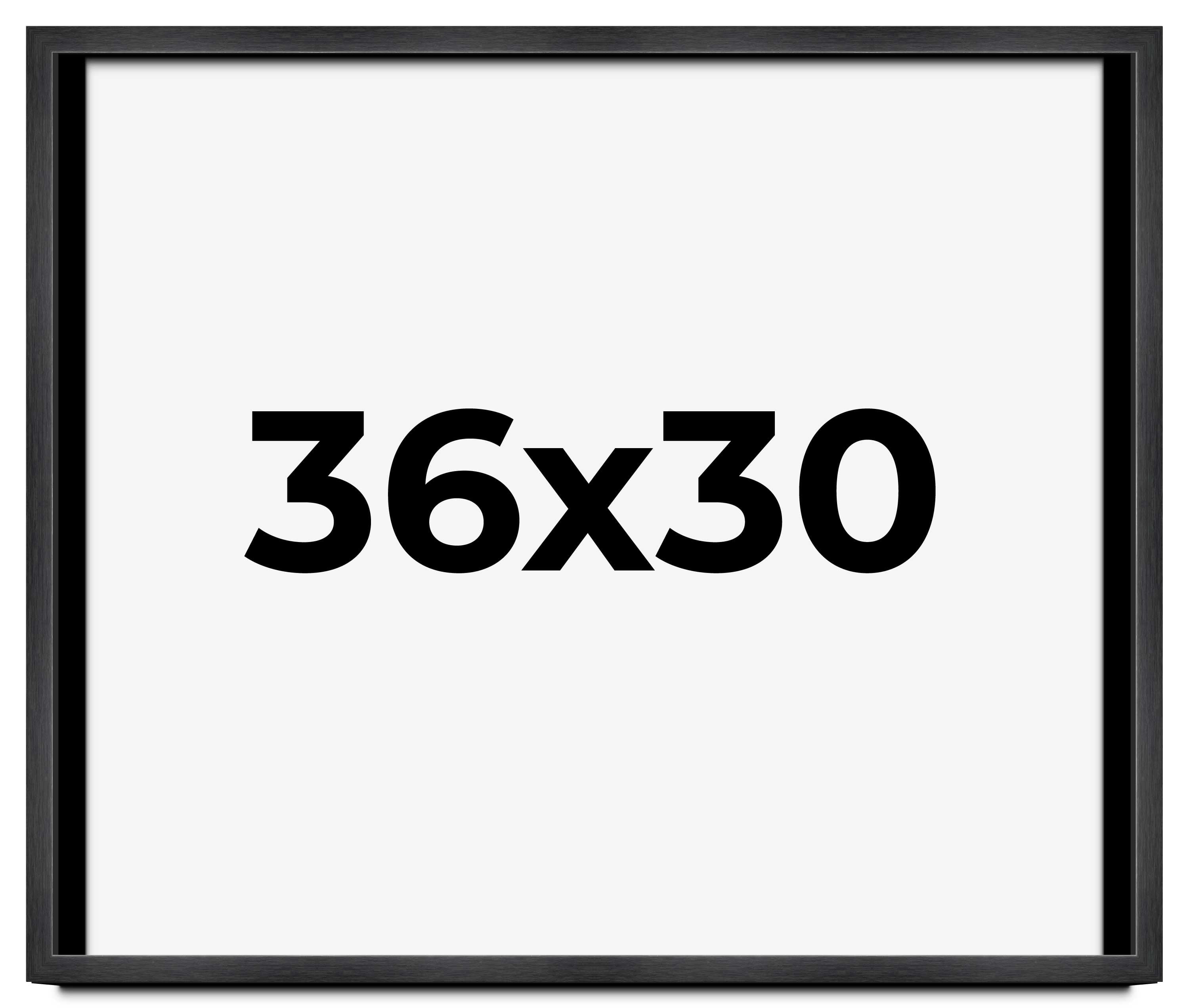 36x30 Frame Black Charcoal Grey Wood Textured Picture Frame | 0.75 Inch ...
