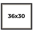 thumbnail image 1 of 36x30 Frame Black Real Wood Picture Frame Width 2.25 Inches | Interior Frame Depth 0.5 Inches |, 1 of 8