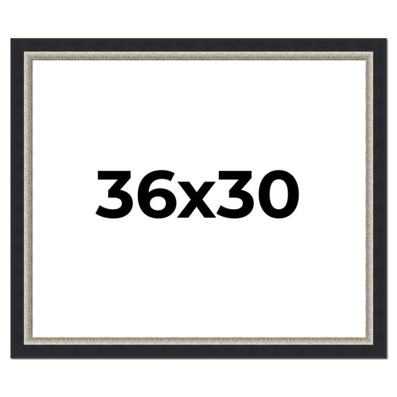 36x30 Frame Black Real Wood Picture Frame Width 2.25 Inches | Interior Frame Depth 0.5 Inches |
