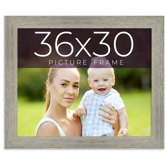 36x30 Frame Grey Real Wood Picture Frame Width 1.5 Inches | Interior Frame Depth 0.5 Inches | Barn