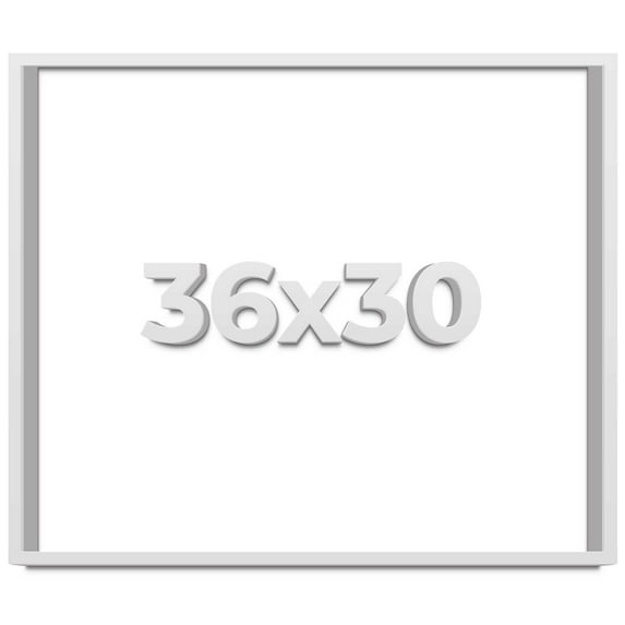 36x30 Shadow Box Frame White | 1 Inches Deep Real Wood Contemporary Shadowbox Display Frame | UV