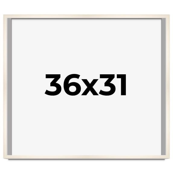 36x31 Frame White Wash Solid Wood Picture Frame | 0.75 Inch Moulding Width | Includes UV Acrylic