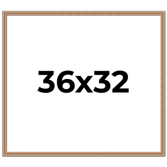 36x32 Frame Brown 60's Wooden Cabinet Solid Wood Picture Frame | 1 Inch Moulding Width | Complete