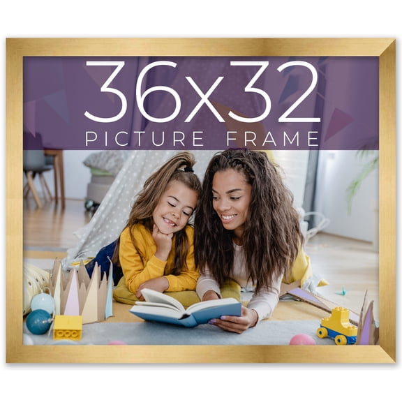 36x32 Frame Gold Bronze Solid Wood Picture Frame Width 0.75 Inches | Interior Frame Depth 0.5