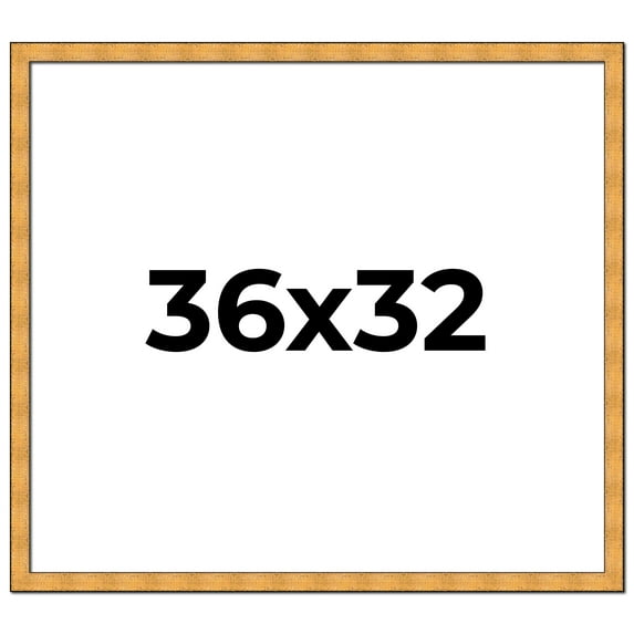 36x32 Frame Gold Rustic Solid Wood Picture Frame | 1.25 Inch Wide Moulding | Rustique Gold