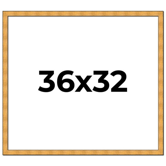 36x32 Frame Gold Rustic Solid Wood Picture Frame | 1.25 Inch Wide Moulding | Rustique Gold