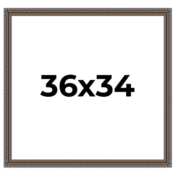 36x34 Frame Black Feather Payton Ornate Solid Wood Picture Frame Width 1.75 Inches | Interior Depth