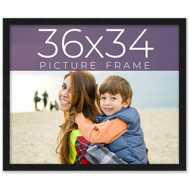 36x34 Frame Black Real Wood Picture Frame Width 0.75 inches | Interior Frame Depth 0.5 inches |
