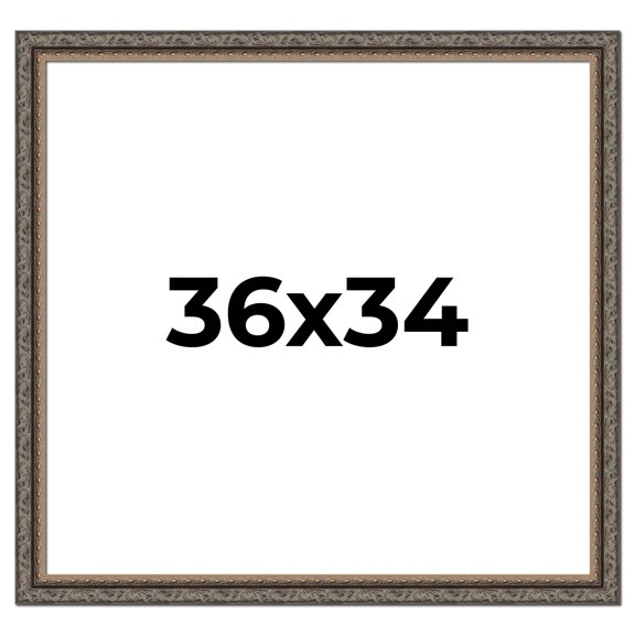 36x34 Frame Black Real Wood Picture Frame Width 2 inches | Interior Frame Depth 0.5 inches | Fitz