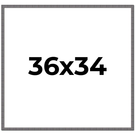 36x34 Frame Blue Kingsley Pewter Solid Wood Picture Frame Width 0.75 Inches |Interior Depth 0.5