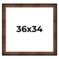thumbnail image 1 of 36x34 Frame Brown Walnut Gold Ornate Trim Solid Wood Plein Air Picture Frame | 3 Inch Moulding, 1 of 8
