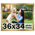thumbnail image 1 of 36x34 Frame Gold Bronze Modern Solid Wood Picture Frame | 0.75 Inch Moulding Width | Includes UV, 1 of 8
