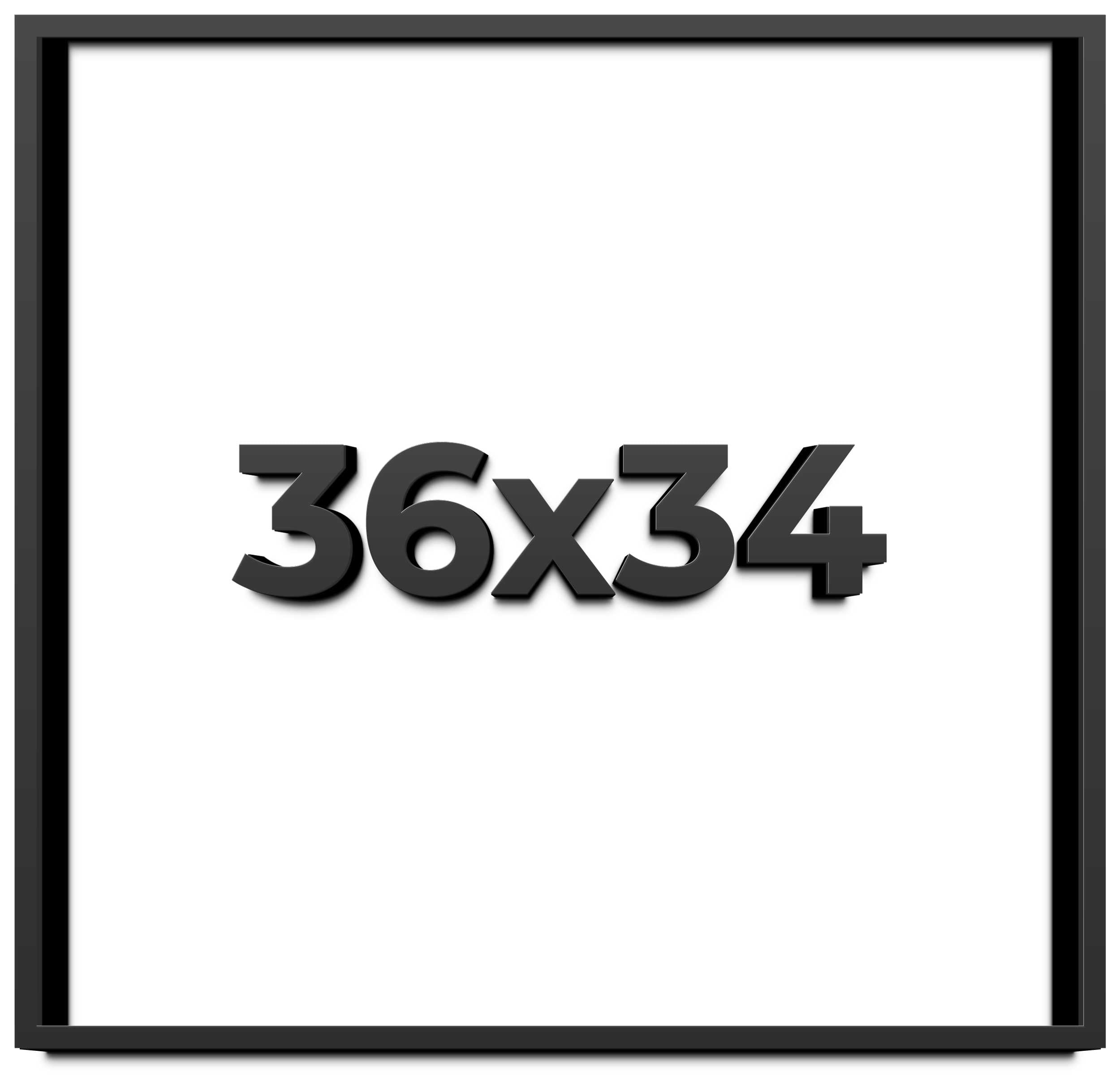 36x34 Shadow Box Frame Black | 1 inches Deep Real Wood Contemporary ...