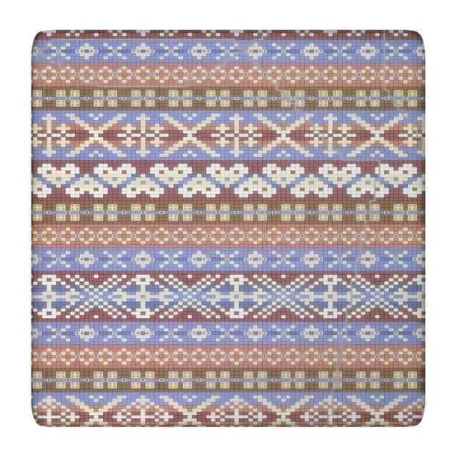 36x36 Inch Floral Square Tablecloth with Elastic Border, Boho Inspired Design for Card Tables and Outdoor Use
