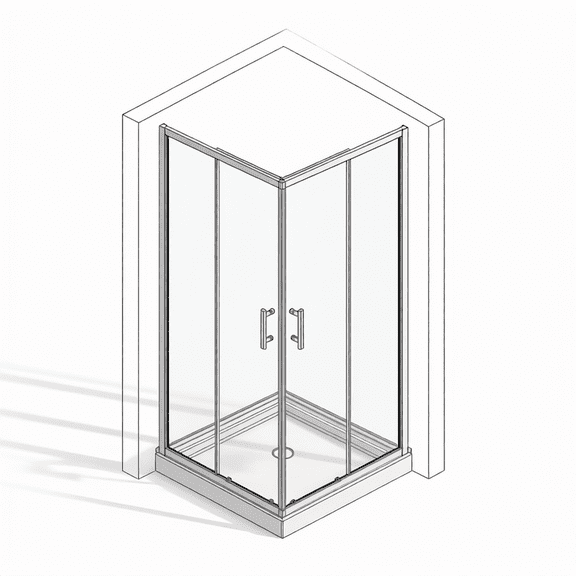 36x36x72 Corner Shower Enclosure with Sliding Door Clear Tempered Glass Chrome Frame Walk-In Shower Stall