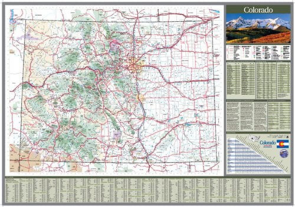 36x48 Colorado State Official Executive Laminated Wall Map - Walmart.com