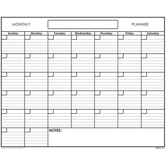 36x48 SwiftGlimpse Large Blank Reusable One Month Wall Calendar Wet & Dry Erase Laminated Monthly Wall Planner