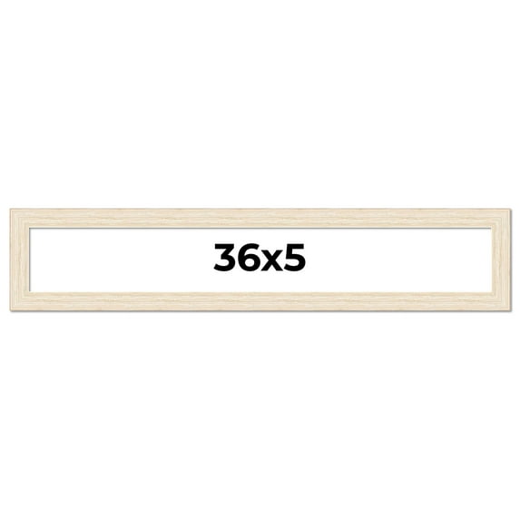 36x5 Frame White Barnwood Picture Frame Includes UV Acrylic Plexiglass, Acid Free Foam Backing