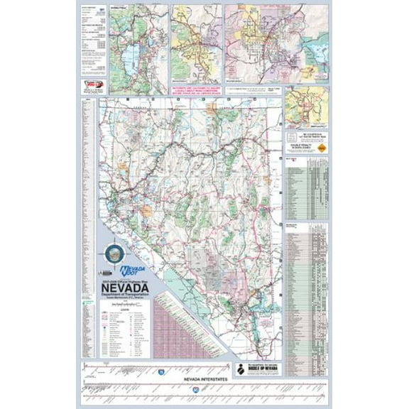 36x56 Nevada State Official Executive Laminated Wall Map