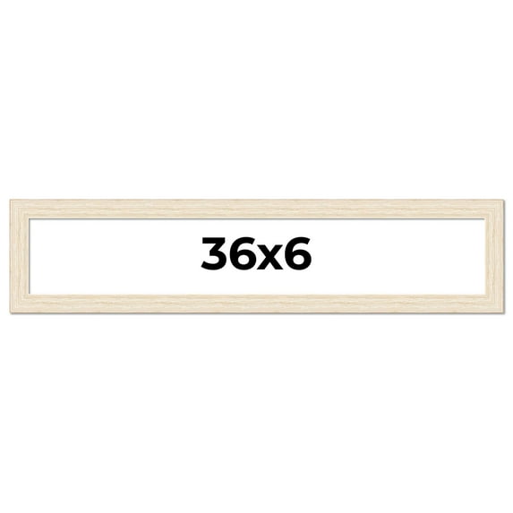 36x6 Frame White Barnwood Picture Frame - Modern Photo Frame Includes UV Acrylic Shatter Guard