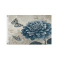 thumbnail image 1 of 36x60 inch Garden Hanging Flag Square Double Sided Flag Garden Garage nd Patio Decorative Flag Blue Flower with Butterflies, 1 of 6