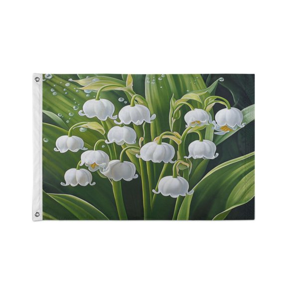 36x60 inch Garden Hanging Flag Square Double Sided Flag Garden Garage nd Patio Decorative Flag Lilies with Leaves