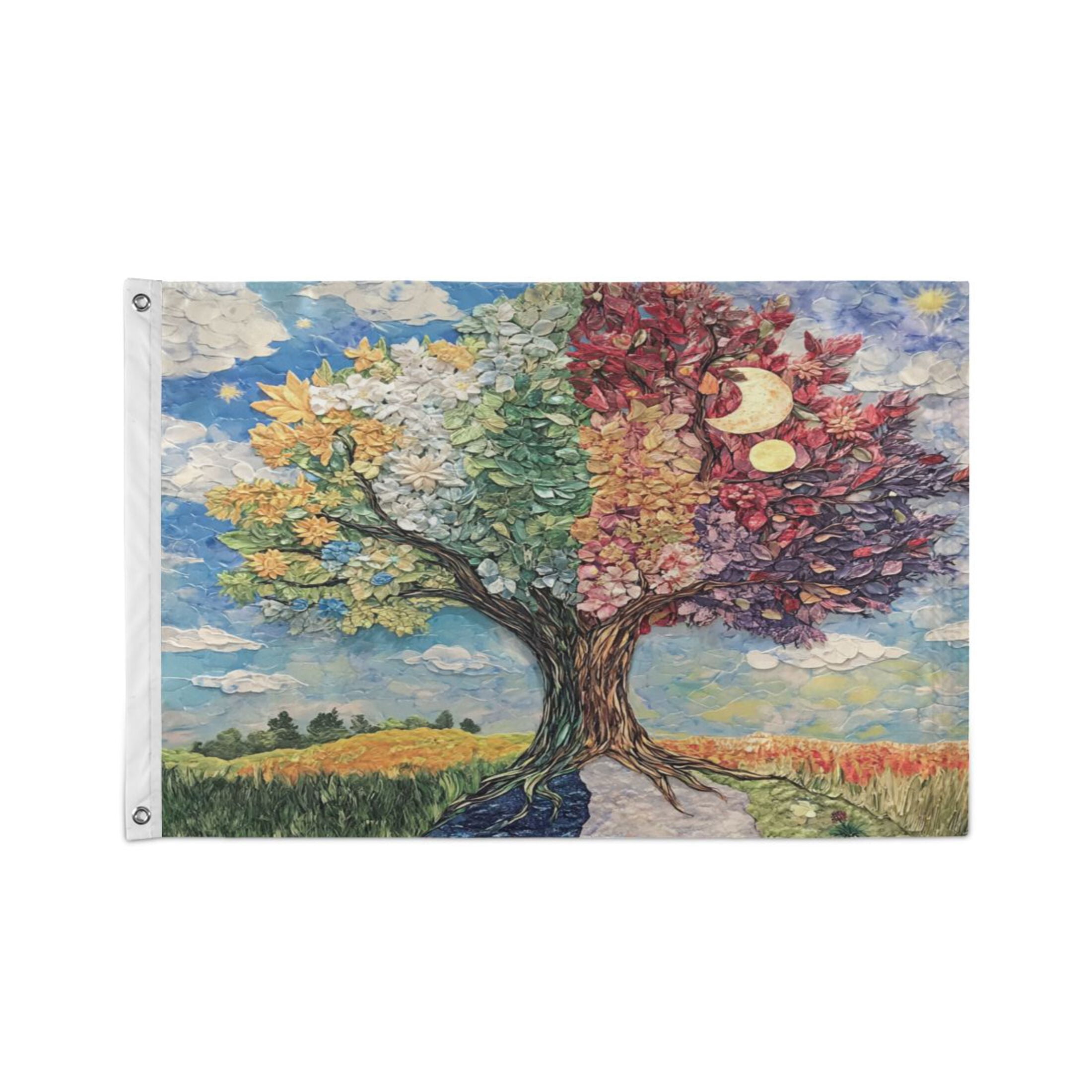 Flagging Trees Row 36x60 inch Garden Hanging Flag Square Double Sided Flag Garden Garage ...