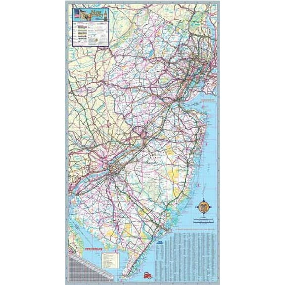 36x64 New Jersey State Official Executive Laminated Wall Map