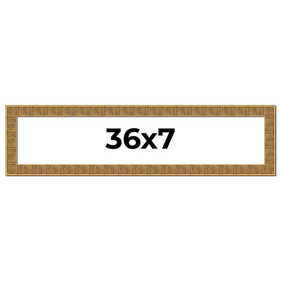 36x7 Frame Black and Gold Distressed Solid Wood Sonoma Picture Frame | 1.625 Inch Moulding Width |