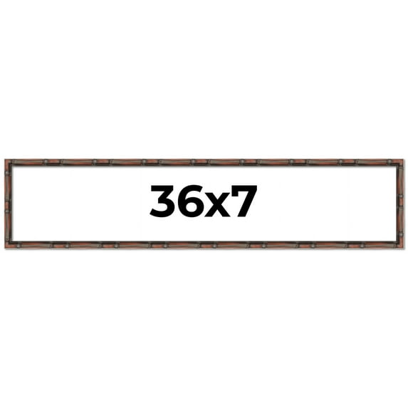 36x7 Frame Brown Bamboo with Dark Coffee/Walnut Finish | Solid Wood Picture Frame Width 0.75 Inches