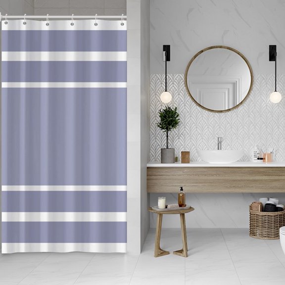 36x72 Inch Striped Farmhouse Long Shower Curtain Plaid Patchwork Polyester Bath Curtain Rustic Neutral Gingham Stall Shower Curtains Set for Kids Bathroom Decor Waterproof with Hooks