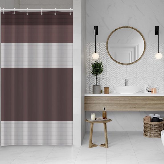 36x72 Inch Striped Vintage Extra Long Shower Curtain Farmhouse Plaid Patchwork Polyester Bath Curtain Modern Neutral Stall Shower Curtains Set for Kids Bathroom Decor Waterproof with Hooks