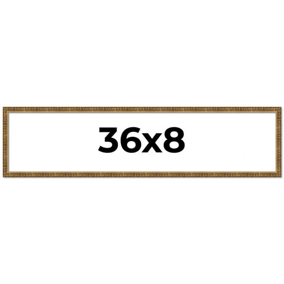 36x8 Frame Gold Kingsley Distressed Solid Wood Picture Frame Width 0.75 Inches | Interior Frame