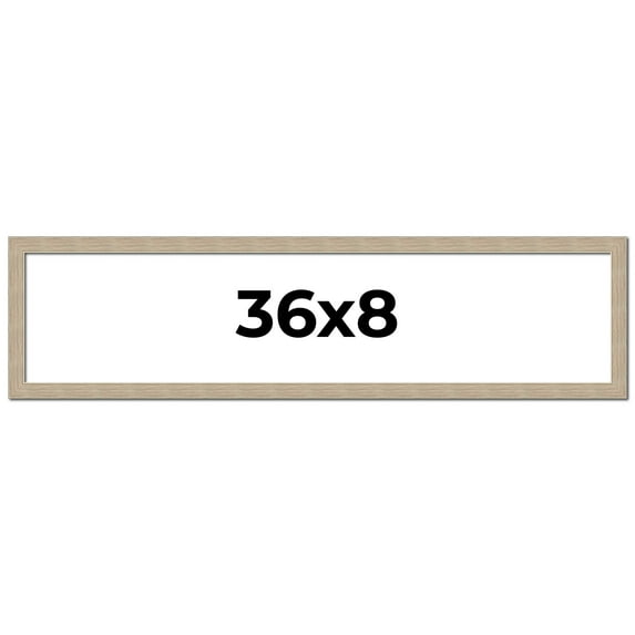 36x8 Frame Grey Solid Wood Picture Frame Width 1 Inches | Interior Frame Depth 0.5 Inches |
