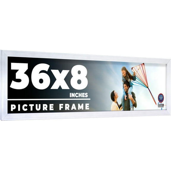 36x8 Frame Silver Real Wood Picture Frame Width 0.75 inches | Interior Frame Depth 0.5 inches |