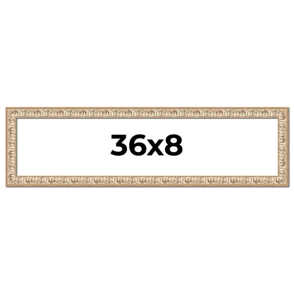 36x8 Frame White Real Wood Picture Frame Width 1.5 inches | Interior Frame Depth 0.5 inches |
