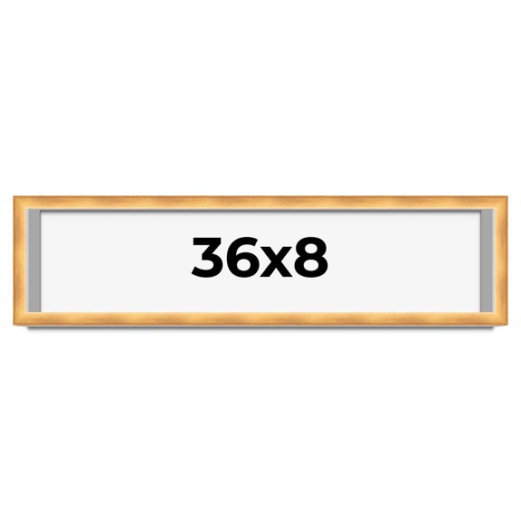 36x8 Shadow Box Bronze Cross-Brushed Display Frame | 1.625 Inches Deep Solid Wood | UV Resistant